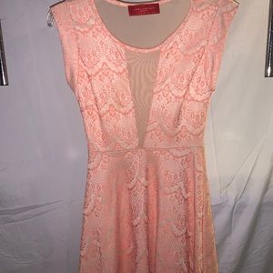 Akira Chicago coral lace dress